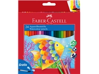 Een Kleurpotloden Faber-Castell aquarel incl penseel assorti set à 24 stuks koop je bij VHK Kantoorartikelen