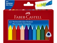 Een Waskrijt Faber-Castell driehoekig assorti set à 12 stuks koop je bij VHK Kantoorartikelen