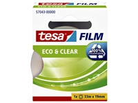 Een Plakband tesafilm® Eco & Clear 33mx19mm transparant koop je bij Hoekmankantoorartikelen.nl