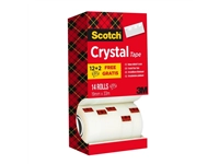 Een Plakband Scotch Crystal 600 19mmx33m transparant 12+2 gratis koop je bij VHK Kantoorartikelen