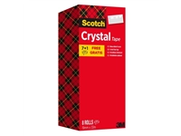 Een Plakband Scotch Crystal 600 19mmx33m transparant 7+1 gratis koop je bij Hoekmankantoorartikelen.nl