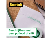 Een Plakband Scotch Magic 810 19mmx33m onzichtbaar mat 12+2 gratis koop je bij VHK Kantoorartikelen