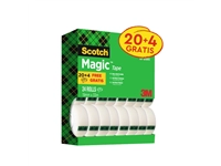 Een Plakband Scotch Magic 810 19mmx33m onzichtbaar mat 20+4 gratis koop je bij VHK Kantoorartikelen