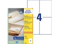 Een Etiket Avery Zweckform LR3483 105x148mm A6 recycled wit 400stuks koop je bij VHK Kantoorartikelen