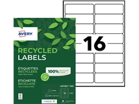 Een Etiket Avery LR7162-100 99.1x33.9mm recycled wit 1600 etiketten koop je bij VHK Kantoorartikelen