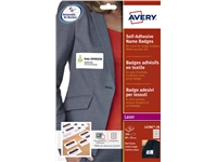 Een Naambadge etiket Avery L4786-20 80x50mm rood kader 200stuks koop je bij VHK Kantoorartikelen