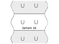 Een Prijsetiket 12x26mm Sato Samark afneembaar wit koop je bij VHK Kantoorartikelen