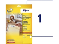 Een Etiket Avery L4735REV-25 210x297mm A4 afneembaar wit 25stuks koop je bij VHK Kantoorartikelen