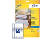 Een Etiket Avery J8651-10 38.1x21.2mm wit 650stuks koop je bij VHK Kantoorartikelen