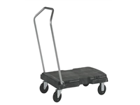 Een Transportkar Rubbermaid Triple Trolley inklapbaar 225kg zwart koop je bij VHK Kantoorartikelen