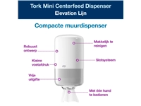 Een Poetspapierdispenser Tork Mini centerfeed M1 Elevation wit 558000 koop je bij VHK Kantoorartikelen