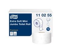 Een Toiletpapier Tork Mini jumbo T2 premium 3-laags 12x120mtr wit 110255 koop je bij VHK Kantoorartikelen