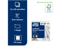 Een Dinnerservetten Tork Premium LinStyle® 1-laags 50 stuks wit 478711 koop je bij Hoekmankantoorartikelen.nl