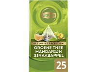 Een Thee Lipton Exclusive groene thee mandarijn sinaasappel 25 pramidezakjesx2gr koop je bij VHK Kantoorartikelen