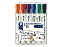 Een Viltstift Staedtler Lumocolor 351 whiteboard set à 6 stuks assorti koop je bij Hoekmankantoorartikelen.nl