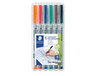 Een Viltstift Staedtler Lumocolor 315 non permanent M set à 6 stuks assorti koop je bij Hoekmankantoorartikelen.nl