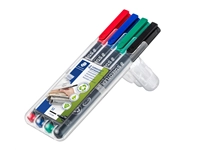 Een Viltstift Staedtler Lumocolor 317 permanent M set à 3 +1 stuk gratis koop je bij Hoekmankantoorartikelen.nl