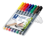 Een Viltstift Staedtler Lumocolor 318 permanent F set à 8 stuks assorti koop je bij Hoekmankantoorartikelen.nl