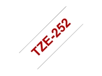 Een Labeltape Brother P-touch TZe-252 standaard 24mm rood op wit koop je bij Hoekmankantoorartikelen.nl