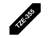 Een Labeltape Brother P-touch TZe-355 standaard 24mm wit op zwart koop je bij Hoekmankantoorartikelen.nl