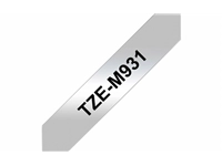 Een Labeltape Brother P-touch TZe-M931 metallic 12mm zwart op zilver koop je bij Hoekmankantoorartikelen.nl