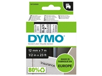 Een Labeltape Dymo LabelManager D1 polyester 12mm zwart op transparant koop je bij VHK Kantoorartikelen