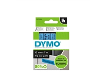 Een Labeltape Dymo LabelManager D1 polyester 12mm zwart op blauw koop je bij VHK Kantoorartikelen