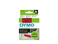 Een Labeltape Dymo LabelManager D1 polyester 12mm zwart op rood koop je bij VHK Kantoorartikelen