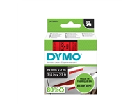 Een Labeltape Dymo LabelManager D1 polyester 19mm zwart op rood koop je bij VHK Kantoorartikelen