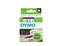 Een Labeltape Dymo LabelManager D1 polyester 19mm zwart op transparant koop je bij VHK Kantoorartikelen