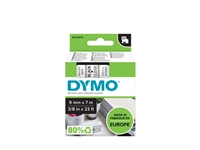 Een Labeltape Dymo LabelManager D1 polyester 9mm zwart op transparant koop je bij VHK Kantoorartikelen