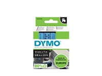 Een Labeltape Dymo LabelManager D1 polyester 9mm zwart op blauw koop je bij VHK Kantoorartikelen