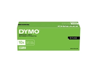 Een Reliëftape Dymo embossing plastic 9mm wit op zwart koop je bij Hoekmankantoorartikelen.nl