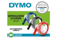 Een Reliëftape Dymo embossing vinyl 9mm assorti 3 stuks koop je bij Hoekmankantoorartikelen.nl