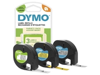 Een Labeltape Dymo LetraTag 12mm assorti 3 stuks koop je bij VHK Kantoorartikelen