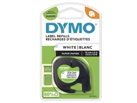 Een Labeltape Dymo LetraTag papier 12mm zwart op wit koop je bij VHK Kantoorartikelen