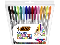 Een Balpen Bic Cristal large multicolour assorti etui à 15 stuks koop je bij VHK Kantoorartikelen