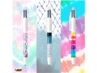 Een Balpen Bic 4 kleuren medium Botonical & Tie Dye koop je bij Hoekmankantoorartikelen.nl