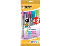 Een Balpen Bic Cristal Fun large assorti blister à 6+2 gratis koop je bij Sysdicom BV