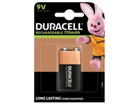 Een Batterij oplaadbaar Duracell 1x9Volt 170mAh Plus koop je bij economaat.be