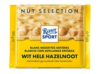 Een Chocolade Ritter Sport wit-hele hazelnoot 100gr koop je bij Company Supplies