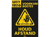 Een Deursticker A4 Djois &quot;Houd afstand&quot; 200 x 300 mm geel 2 stuks koop je bij Sysdicom BV