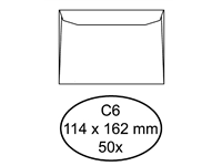 Een Envelop Hermes bank C6 114x162mm zelfklevend wit pak à 50 stuks koop je bij Sysdicom BV