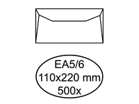 Een Envelop Hermes bank EA5/6 110x220mm gegomd wit doos à 500 stuks koop je bij Sysdicom BV