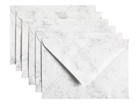 Een Envelop Papicolor C6 114x162mm marble grijs pak à 6 stuks koop je bij Sysdicom BV