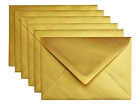 Een Envelop Papicolor C6 114x162mm metallic goud pak à 6 stuks koop je bij Sysdicom BV