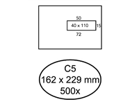 Een Envelop Quantore 162x229mm venster 4x11cm rechts 500 stuks koop je bij Sysdicom BV