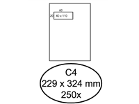 Een Envelop Quantore C4 229x324mm venster 4x11cm links 250 stuks koop je bij economaat.be