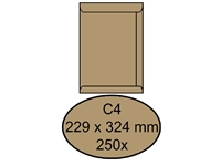 Een Envelop Quantore akte C4 229x324mm bruinkraft 250 stuks koop je bij Sysdicom BV