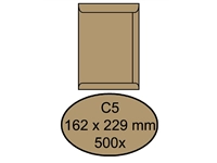 Een Envelop Quantore akte C5 162x229mm bruinkraft 90g/m² 500 stuks koop je bij Sysdicom BV